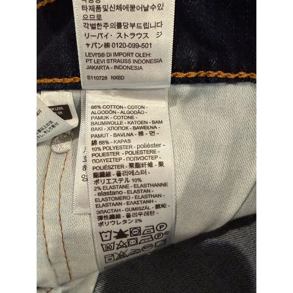 Levis 511 Slim Fit Jeans Mens 34x32 Dark Indigo Blue Stretch Denim 04511-1042
